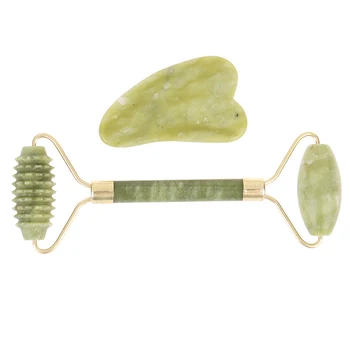 

1Pcs/2PCS Natural Jade Guasha Double Head Facial Beauty Massage Tool Face Neck Skin Roller Massager Health Care Tools Hot