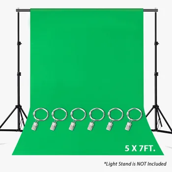 

1.5x2.1M Photography studio Green Screen Chroma key Background Polyester Satin Backdrop for Studio Photo lighting with 6 clips
