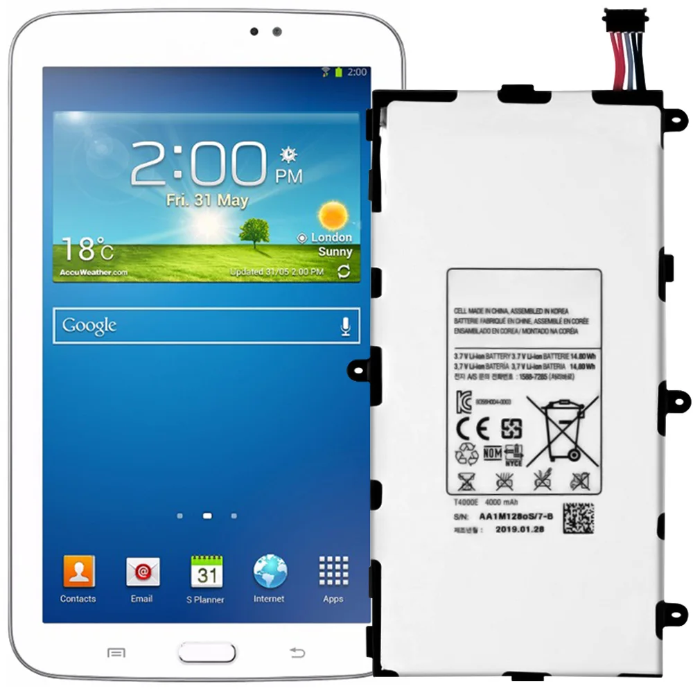 Аккумулятор T4000E для Samsung Galaxy Tab 3 деталь замены и ремонта батареи | Мобильные