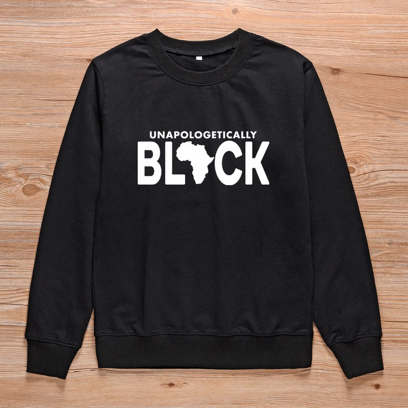 

ONSEME Black History Gift Inspirational Unapologetically Black Unisex Sweatshirt Melanin Hoodies Women Crewneck Pullovers