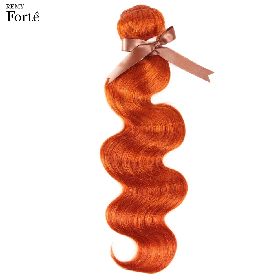 Remy Forte, бразильские вплетаемые пряди, объемные волнистые пряди, оранжевые волосы, пряди, Remy, красные человеческие волосы для наращивания, 3/4 пряди