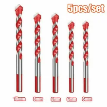 

5pcs/set Spiral Drill Bits Multifunctional Alloy Tile Drill For Ceramic Glass Concrete Hole Opener Kit Wall Drilling Rotary Tool