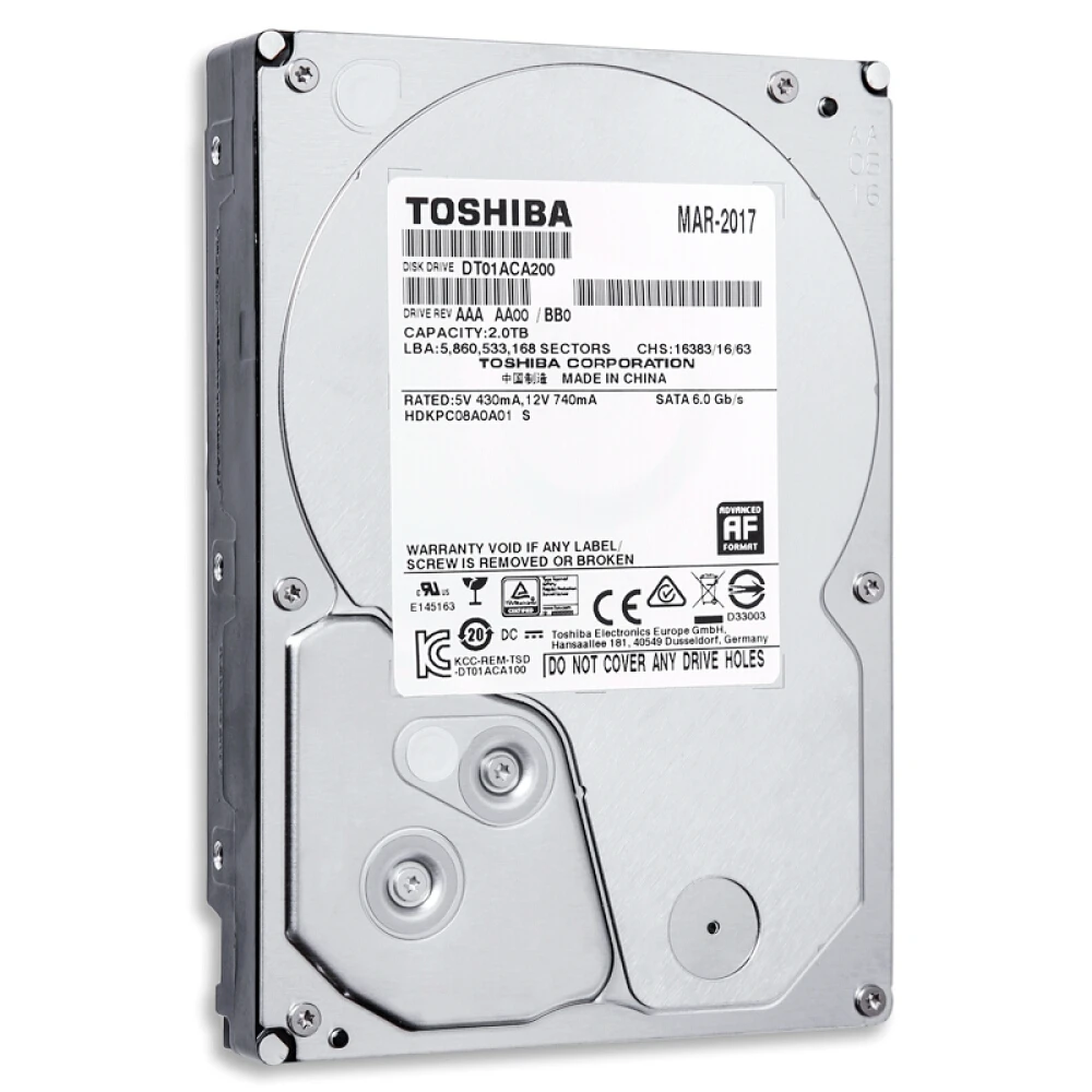 Внутренний жесткий диск Toshiba DT01ACA200 7200 об/мин 3 5 дюйма SATA3 64 Мб кэш 35 SATA III для