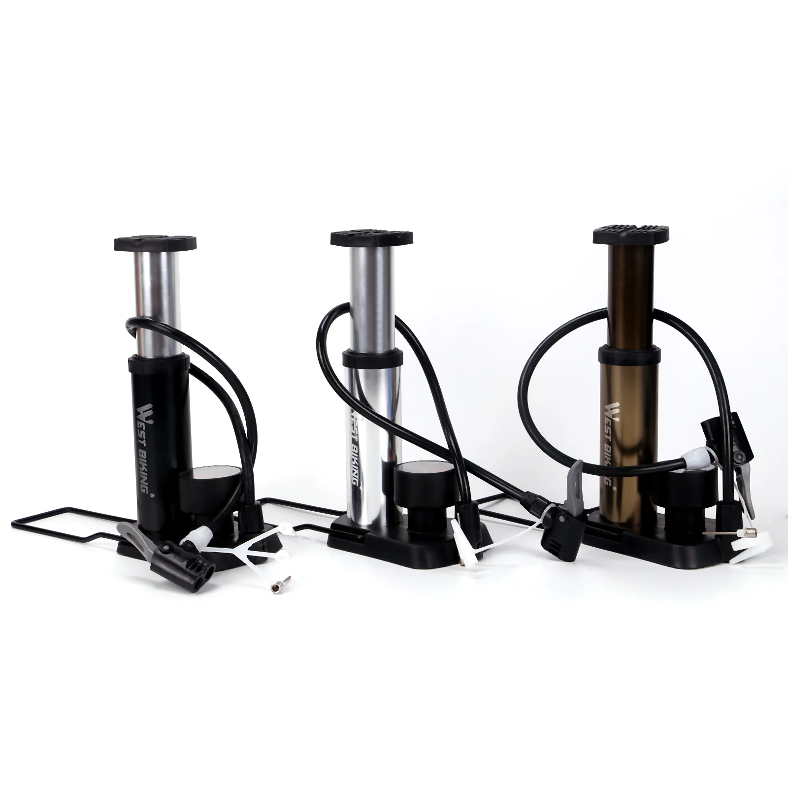 Bicycle Foot Pump 120Psi High Pressure Portable Bike Pump Ultra-light with Barometer Cycling Inflator Foot Bomba de ar bicicleta