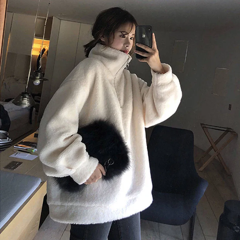 

Bella philosophy 2019 Autumn Winter Warm Hoodies Sweatshirt Women Hoodies Casual Long Sleeve Pullover Top Plus Size Coats Hoodie