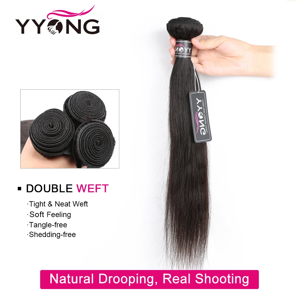  Yyong Hair 5x5 Closure With Bundles 8-30inch Peruvian Straight Bundles With Closure Remy Human Hair