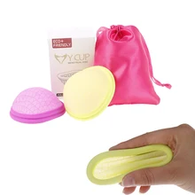 Reusable Disc Flat-fit Design Menstrual Cup With Extra-Thin Sterilizing Silicone Menstrual Disk Tampon/ Pad Alternative