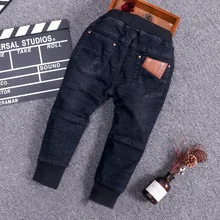 Г. Сезон осень-зима; стиль детской одежды в Корейском стиле; брюки для мальчиков; модные детские джинсы с начесом и плотным ворсом