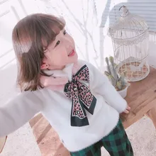 Корейский имитация кроличьей шерсти мягкие теплые осенне-зимние толстые дети мальчики девочки перекрестные кольца шали шарфы аксессуары-LHC