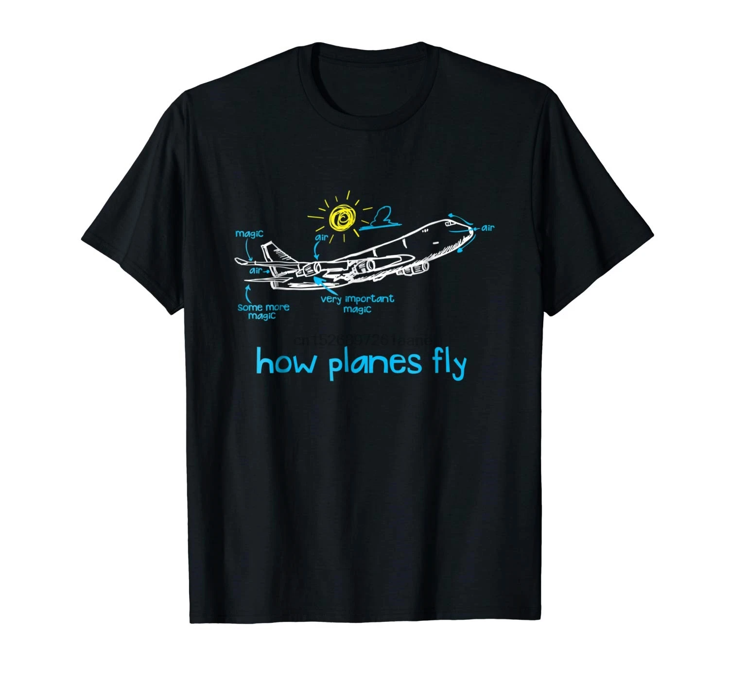 

Funny Aerospace T-Shirt How Planes Fly Air Magic Flight Crew New T Shirts Unisex Funny Tops Tee Summer O-Neck Tops