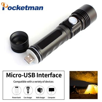 

Super bright LED rechargeable magnetic flashlight with COB work light 6 modes waterproof light for camping or repair