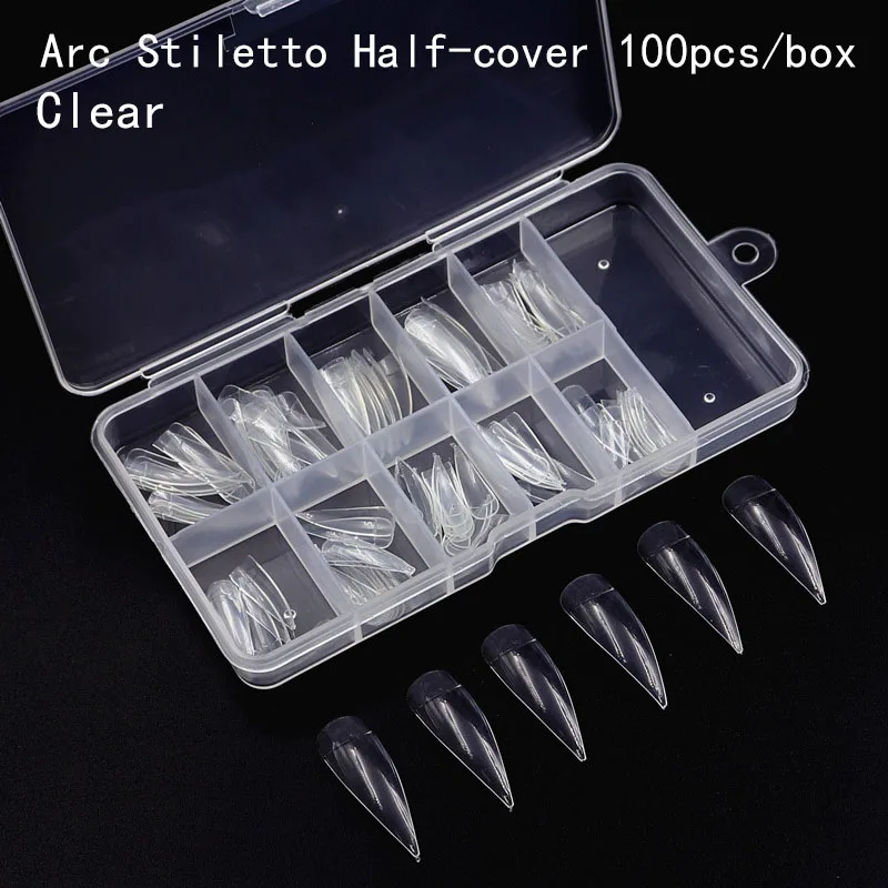 100 шт./кор. прозрачный белый Ложные Акриловые дизайн ногтей советы французский УФ