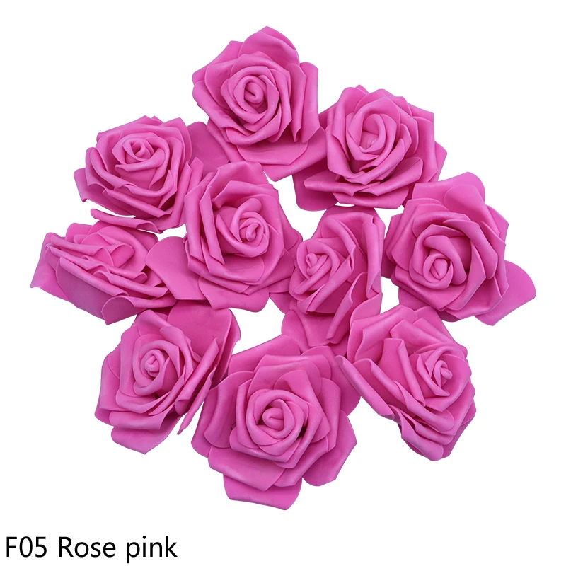 10 шт. 8 см большой пены розы искусственные головки цветов для свадьбы украшения дома Mariage Flores Rosa Скрапбукинг ремесла поставки - Цвет: F05