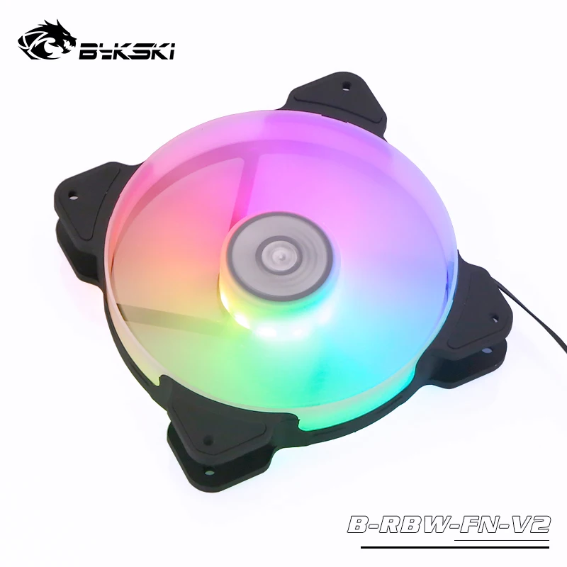 Bykski 5V A RGB Light Fan 1500RPM 64 8CFM Computer Case 12cm Fan Water Discharge Radiator 4