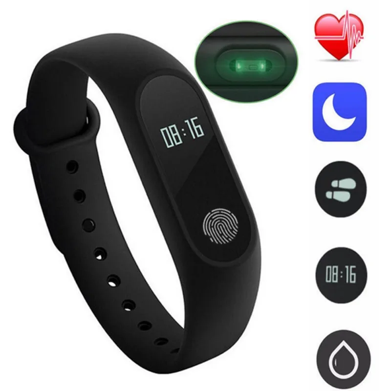 

Smart Wristband Light Blue Touch Call Reminder Sports Step Watch Message Smart Loop PK MI Band 3