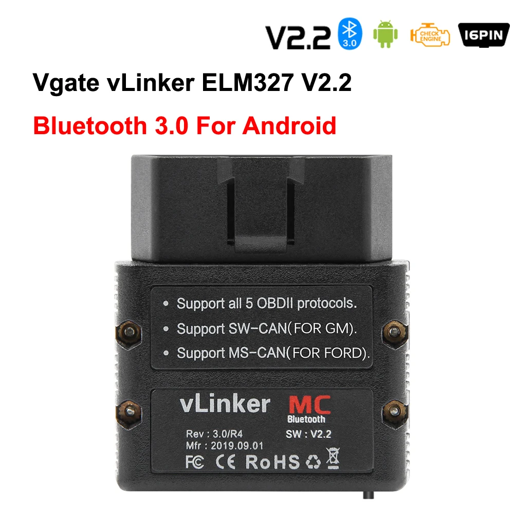 BT OBD2 Scanner Vgate vLinker MC+ BLE ELM327 For Android/IOS/Windows ELM 327 wifi Car Diagnostic Scan Tool PK OBDLINK MC car battery charger price Code Readers & Scanning Tools