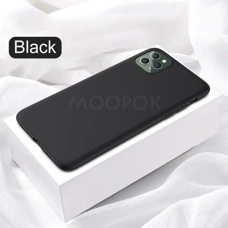 Тонкий мягкий чехол для iPhone 7, 8, 6, 6s Plus, X, 11, жидкий силиконовый чехол, карамельный цвет, Coque Capa On для iPhone X, XR, XS, 11 Pro, Max чехол - Цвет: Black