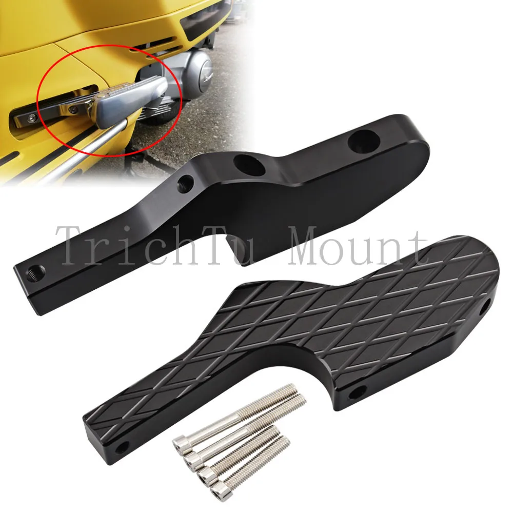Черный кронштейн для крепления ног мотоцикла универсальный Vespa GT GTS GTV 60 125 150 200 250