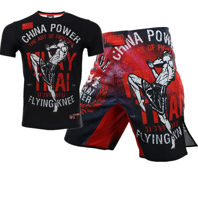 Рубашка для бокса с короткими рукавами Power Muay Thai MMA Джерси джиу джитсу фитнеса
