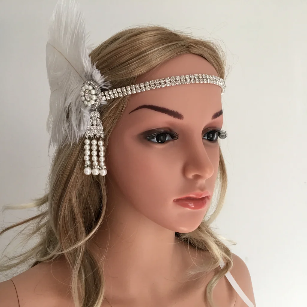 Перьевая головная повязка 1920s Ascot Racing Свадебные сувениры женские аксессуары