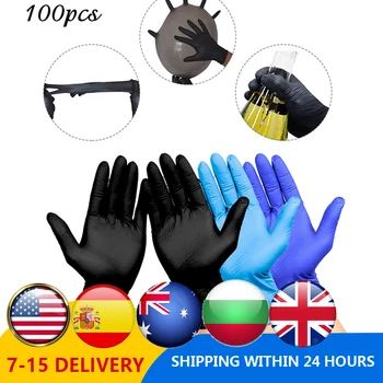 

100PCS Disposable Gloves Non Latex Non Vinyl Nitrile Disposable Ultra-thin Gloves Grade For Hygiene Areas Size S M L XL