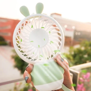 

Handheld Rabbit Fan Portable Fan Strong Wind USB Rechargeable Portable Fan For Outdoor Sport Summer Accessories Drop Shipping