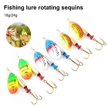 18g/24g Fishing Lures Fishing Spoon Long Cast Spinner Lure Bait with Hook Trout Bass Pike 1pc Hard Bait Fishing Accessories