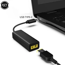 Tipo-c macho ao cabo fêmea quadrado do conector do carregador de alimentação da c.c. pd para a tomada de lenovo thinkpad 5.5*2.5mm para o carregamento do portátil de asus