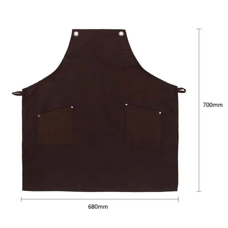 Men Women Stripes Long Waist Aprons Pocket Chef Waiter Bar Kitchen Apron