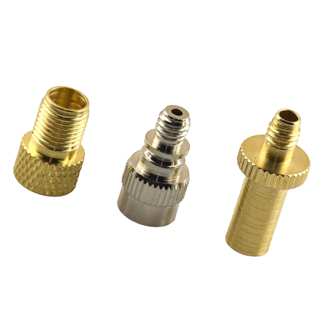 Set 3 Bike Cycling Pump Tube Presta Schrader Woods Valve Adapter Converter