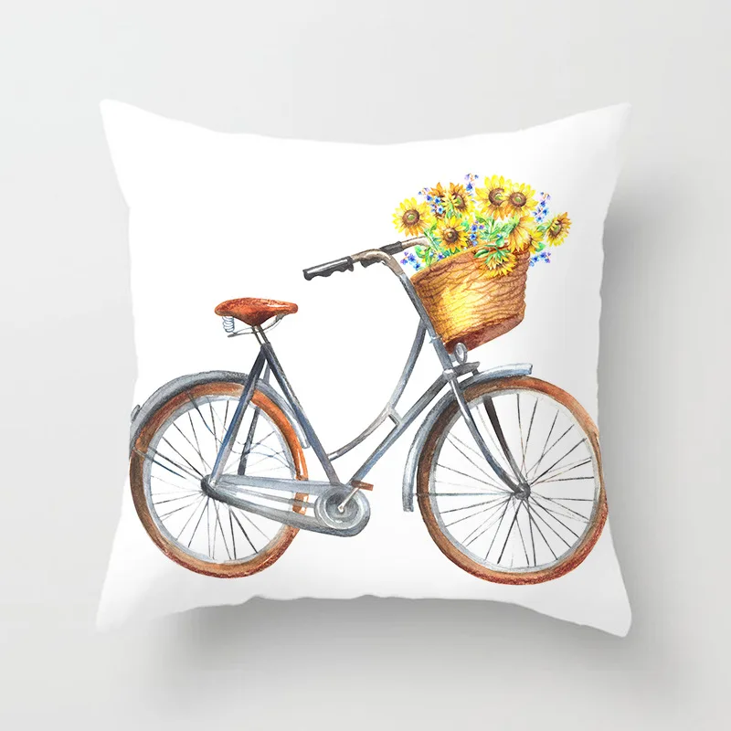 Perinsto Federe Per Cuscini 45x45 Cm Con Girasoli E Cardinali – Morbido Velluto, Cerniera Nascosta, 2 Pezzi