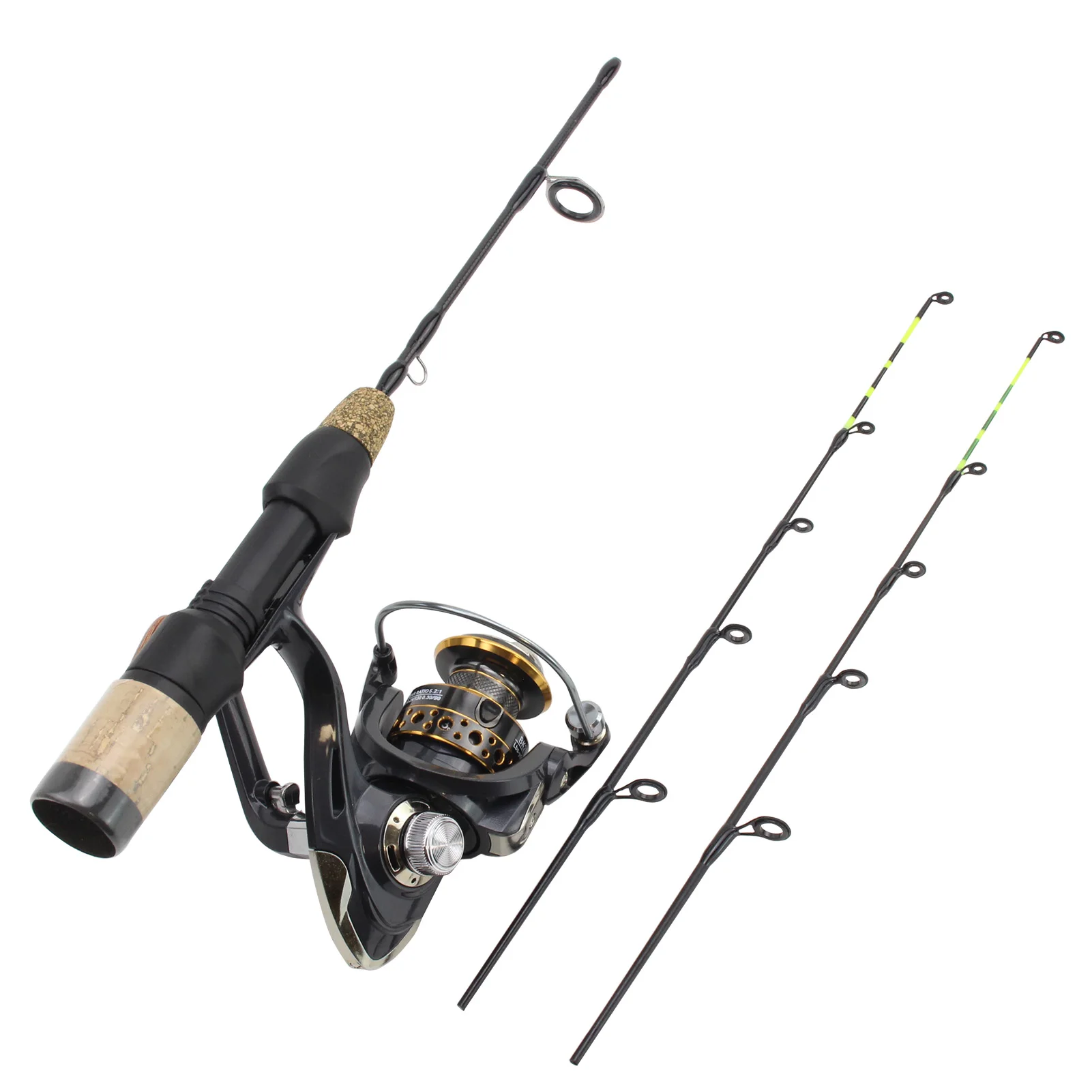 Promocja! 60cm 2 końcówki Rod Reel combo zimowy wędka do wędkowania podlodowego kołowrotek zestaw pręt polak wędka węglowa wędka do wędkowania podlodowego