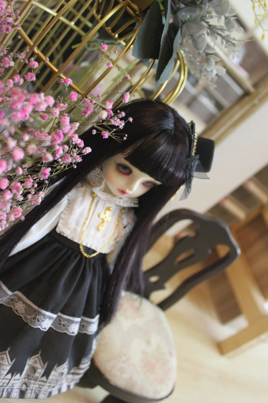 1/4 1/6 тонкий BJD SD Одежда для кукол черное платье Лолиты для 1/4 1/6 bjd Одежда для кукол