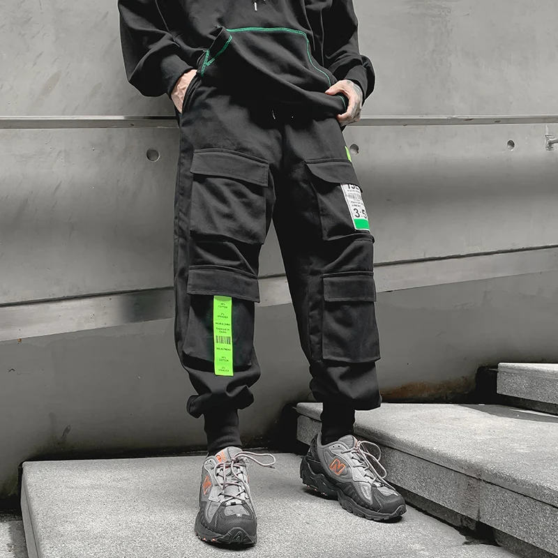 Neon Green Cuffed Hem Shell Cargo Joggers | Justyouroutfit