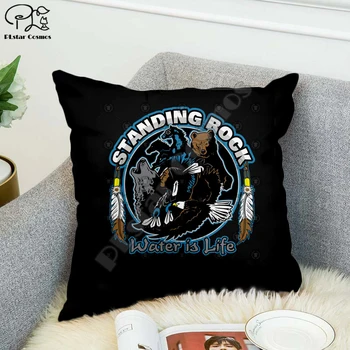 

Black Native Indian Lakota Skull Hip Hop Pillow Case Polyester Decorative Pillowcases Throw Pillow Cover Square style-4