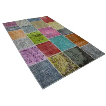 

170x240 Cm Multicolor Handmade Patchwork Rug-6x8 Ft