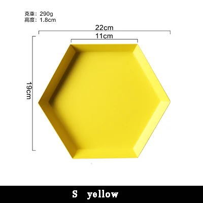 Нордический многоугольник Настольный комбинированный поднос для хранения ювелирных изделий, торта, геометрические алмазные шестиугольные поднос для чая, фруктов, кухонная организация - Цвет: 7