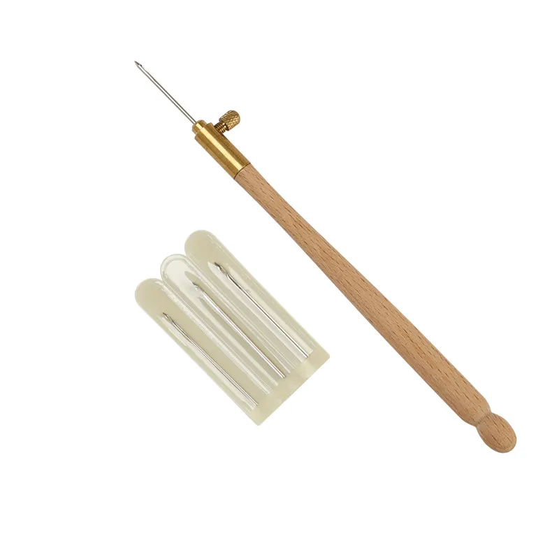 

Wooden Handle Tambour Crochet Hooks Kits with 3 Needles French Crochet Beading Embroidery Tools Sewing Kit Crochet DIY Craft