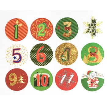 

10*14cm Christmas DIY Advent Calendar Countdown 1-24 Numbers Bag Candy Storage Pouch Noel Kerstmis-