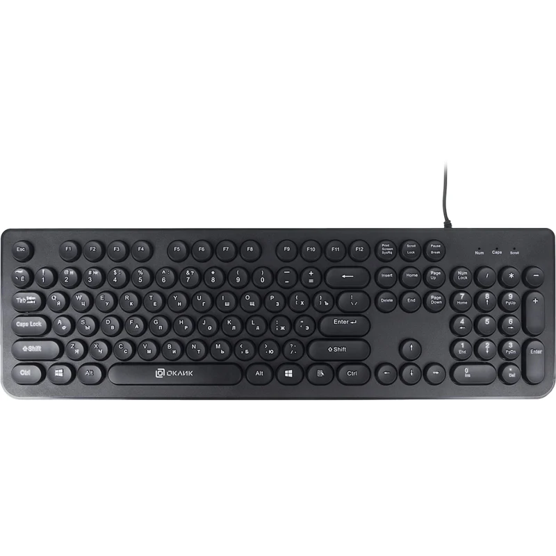 Клавиатура Oklick 400MR черный USB slim Multimedia