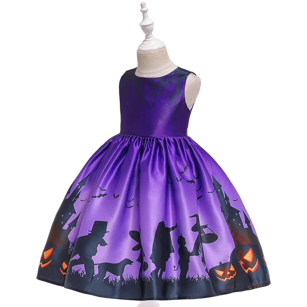 Ghost Elf/детское Любимое винтажное кружевное платье в стиле ретро на Хеллоуин с героями мультфильмов платье для свинга с тыквой для девочек