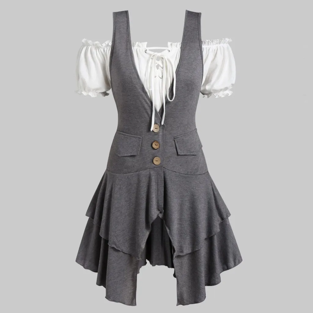 

Women Plus Size Coat Blouse Button Pocket Layered Tank Top Set Womens Clothing bluzki damskie blusas feminina Female Blusas