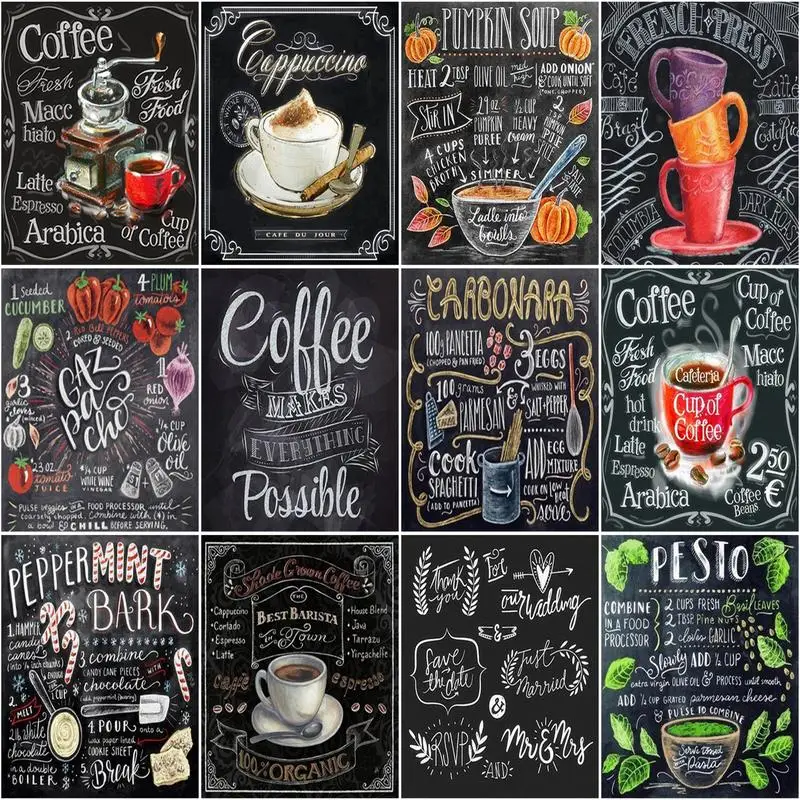 

CHENISTORY Frame Picture Painting By Numbers Kits Acrylic Wall Art Home Decors Blackboard Coloring By Numbers Diy Gift 60x75cm