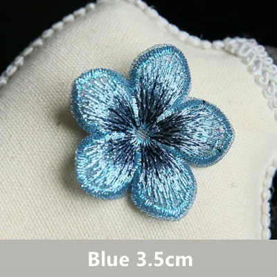 blue small AHYONNIEX дешевые маленькие цветочные патч для одежды шитье на платье с аппликацией аксессуары для волос обувь сумки самодельные декоративные патчи - Цвет: blue small