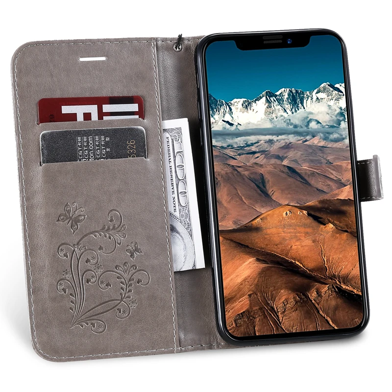 Флип-чехол с 3D бабочкой для iPhone 11 Pro Max XR XS max X Wallet кожаный чехол для iPhone 6 6s 7 8 Plus 5 5S SE чехол Funda