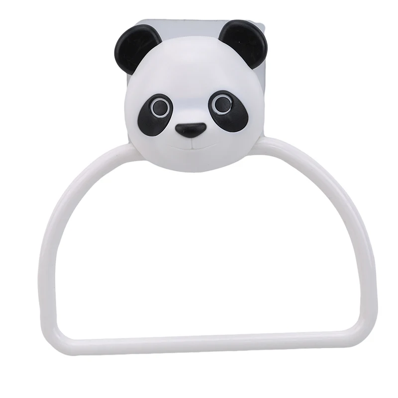 Panda Кольцо вешалка для полотенец милый мультяшный стикер с животным настенным дверным полотенцем вешалка для кухни ванной комнаты высокое качество клейкое полотенце подвесное - Цвет: Panda