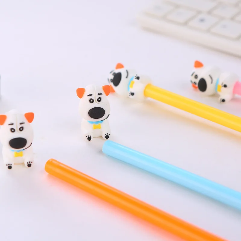 

24 Pcs Cartoon Puppy Gel Pen 0.5 Mm Black Pen Student Writing Tools Kawaii School Supplies Wholesale