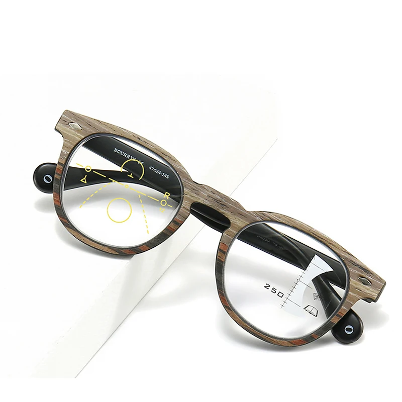 IBOODE New Reading glasse round frame intelligent progressive multi-focus old mirror far and near dual-use reading eyeglasses