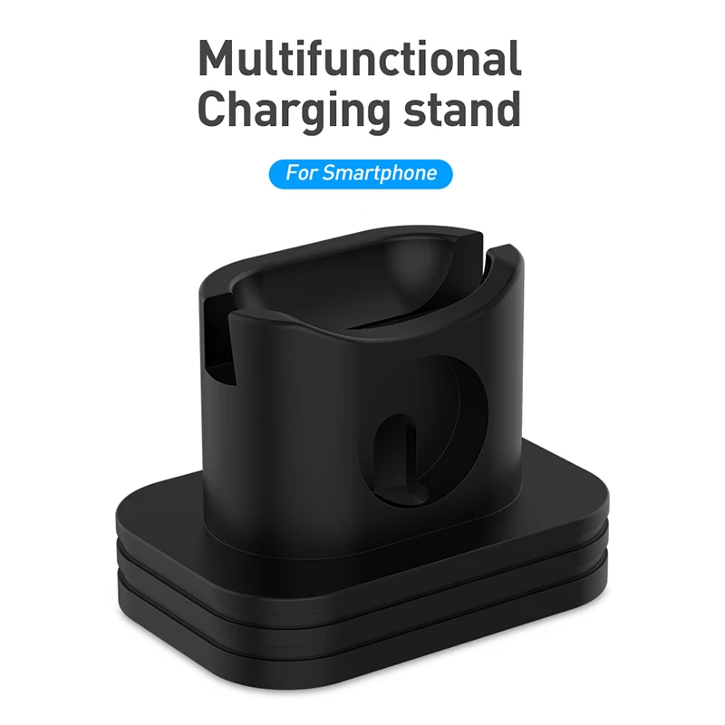 2 In 1 Charging Dock Station Station Charger Soft Silicone Desk Charging Base Anti-fall Stand Holder For AirPods Case Charger