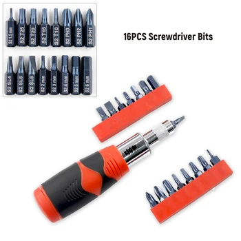 

49PCS Portable Ratchet Screwdriver Socket Wrench Spanner Set Kit Metric and Inch 1/4" 3/8" Drive with 16-Pieces Screwdriver Bits